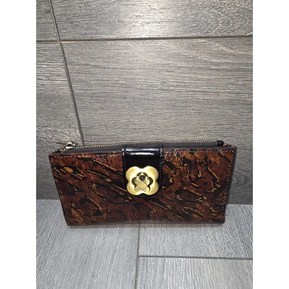 Patricia Nash Marene Floret Leather Large Wallet Brown A390997